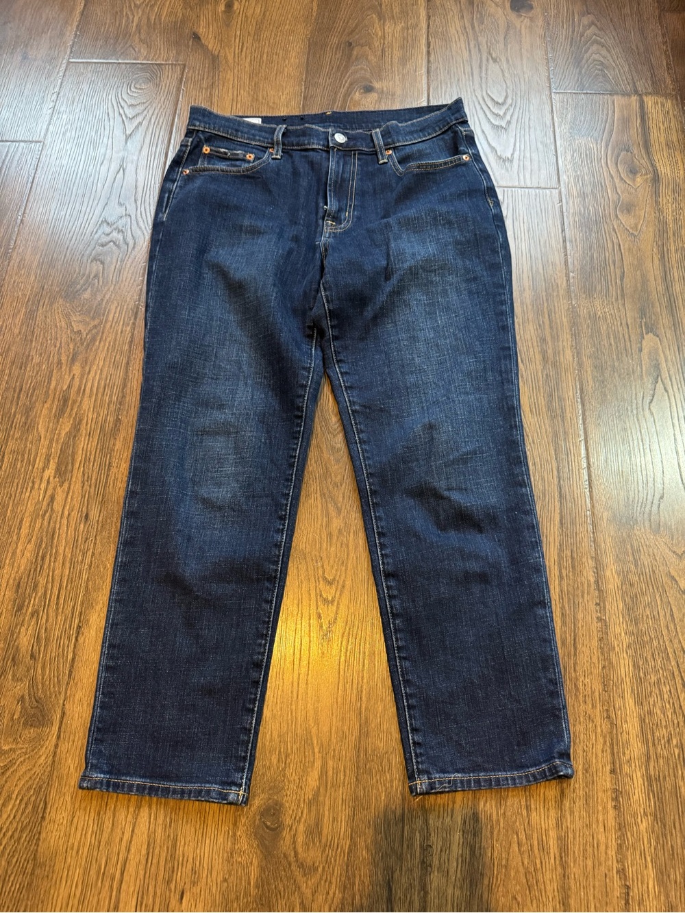 GAP Girlfriend Mid Rise Jeans - Dark Indigo